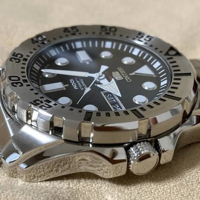 Pre-owned Seiko Men's Srp599j1 Analog Watch Automatic Stainless Steel Black Dial 44mm