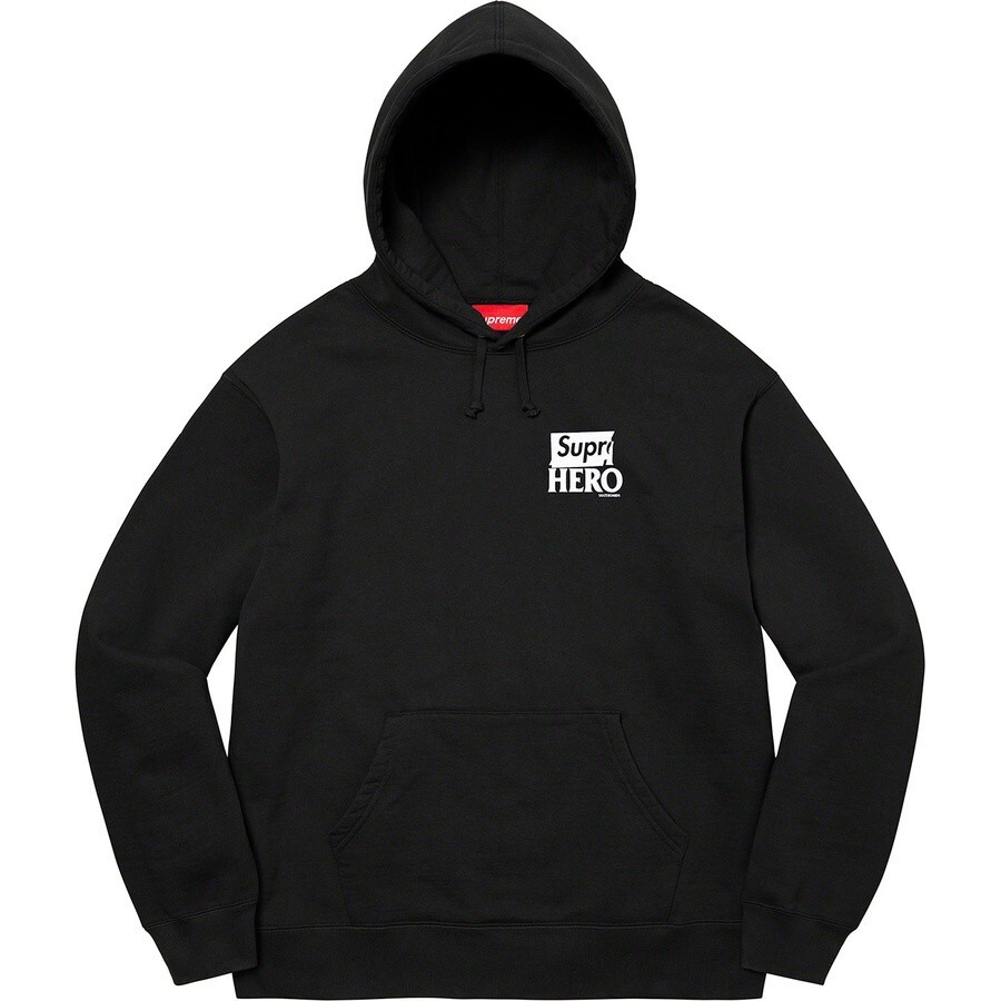 Pre-owned Supreme Antihero Hooded Sweatshirt Black Xl