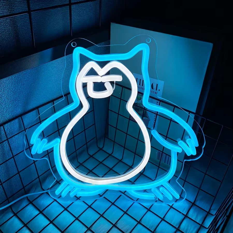 Snorlax Pokemon Neon Light - Nintendo Gaming Sign USB Powered Wall Gift Retro