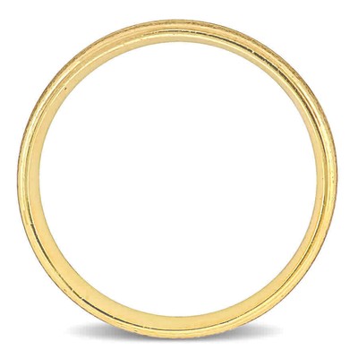 Pre-owned Amour 6mm Double Row Textured Wedding Band In 14k Yellow Gold