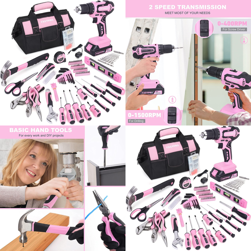 232 PC Cordless Power Drill Drive Tool Home Repairing Wide Mouth Storage Bag Set