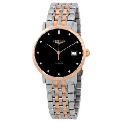 Элегантные мужские часы Longines черного цвета - L4.810.5.57.7