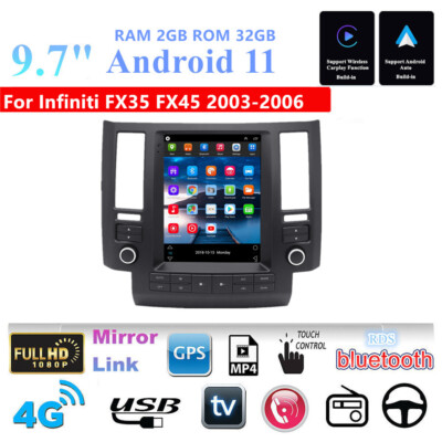 9.7'' Car Stereo Radio GPS Nav Player 2+32GB For 03-06 Infiniti FX35 FX45 Carplay