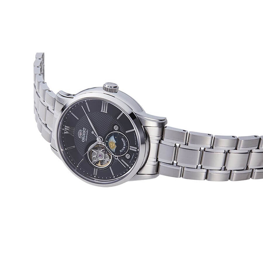 Pre-owned Orient Sun & Moon Automatic As0002b Semi Skeleton Sapphire Crystal Made In Japan
