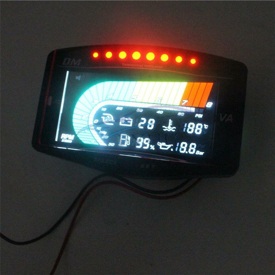 6IN1 Digital Car Voltmeter Oil Pressure/Water Temp/Fuel Gauge/Turbo Boost Gauge