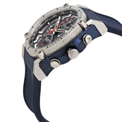 Pre-owned Bulova Precisionist Chronograph Black Carbon Dial Men's Watch 98b315