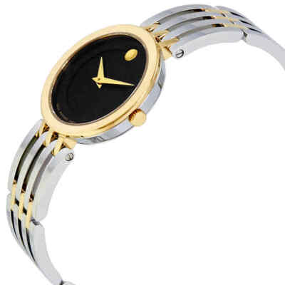 Pre-owned Movado Esperanza Black Museum Dial Ladies Watch 0607053