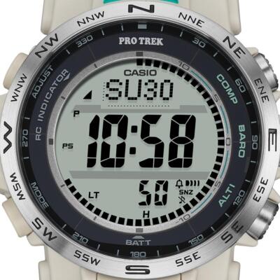Pre-owned Casio Pro Trek Prw-35-7jf Men Watch Climber Triple Sensor Digital Solar Atomic
