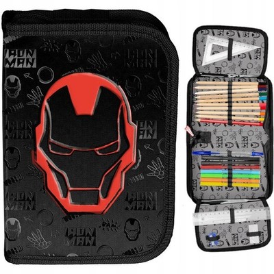 Marvel Avengers Iron Man Pencil Case with Equipment  Foldable School Case for