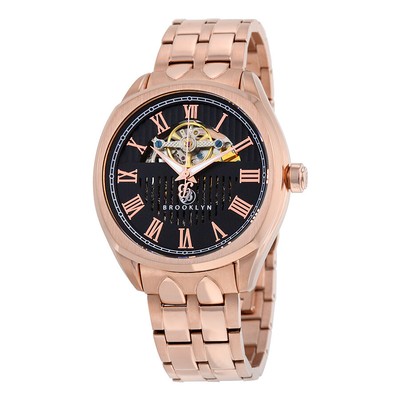 Мужские часы Brooklyn Dunham Skeleton с автоматическим черным циферблатом 202-M3262