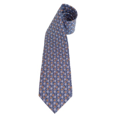 NWOT Bvlgari Floral Print Seven-Hold Silk Tie