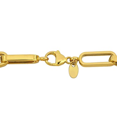 Pre-owned Amour 1/2 Ct Tgw Cubic Zirconia Paperclip Link Bracelet In 14k Two-tone Gold In Multi