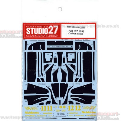 1/20 Lotus 107 Carbon decals set by Studio 27 ~ CD20041 to suit Tamiya kits