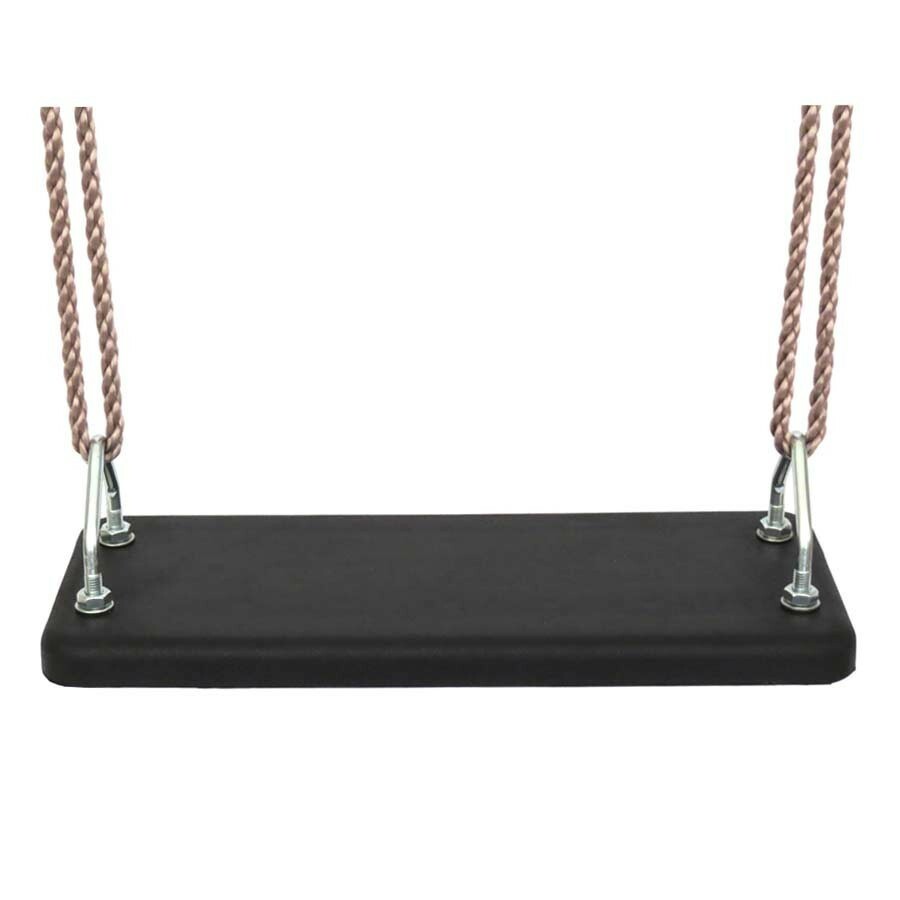 Robuster Schaukelsitz Schaukelbrett Gummi schwarz mit Seil, Gartenpirat GP1653