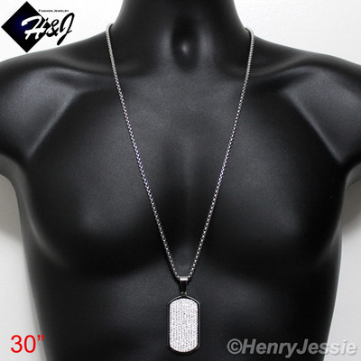 送料関税込【King Ice】ICED DOG TAG NECKLACE (2色) 国内発送♪ Iced Tag Necklace | Dog Tag Jewelry | King Ice