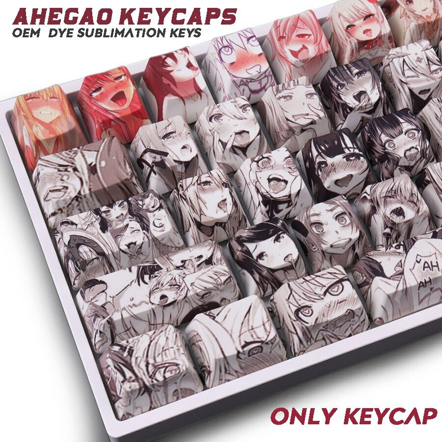 108 Key Glorious Ahegao Keycap Set For Mechanical Keyboard Anime Waifu Manga