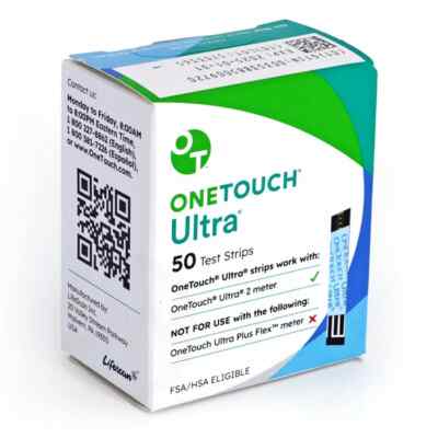 New Expires 1/2025 2/2025 Sealed 50 OneTouch ULTRA Diabetic Glucose Test Strips