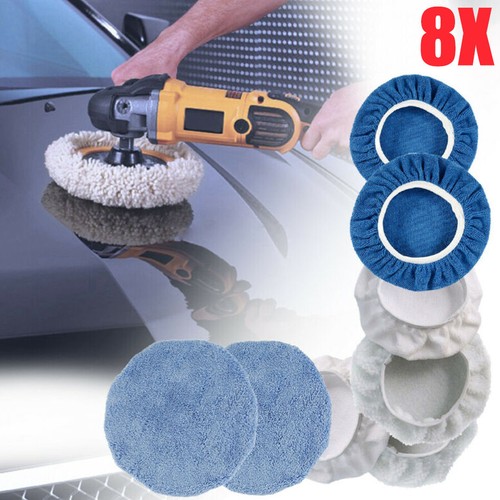 8x Polierhaube Polierscheibe Ersatzhauben Aus Mikrofaser 9zu10'' Poliermaschinen