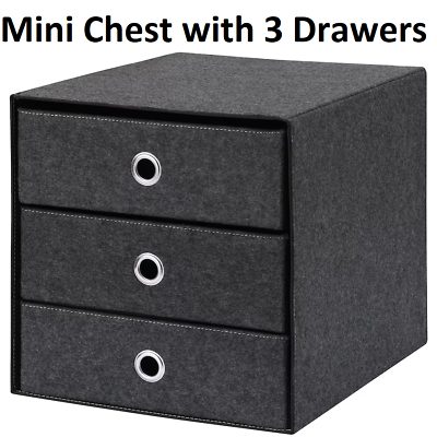 Collapsible Mini Storage Chest of 3 Drawers Small Folding Cabinet Jewellery Case
