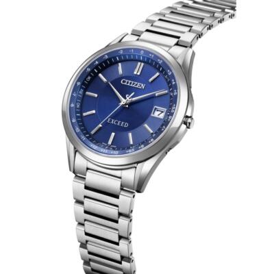 Pre-owned Citizen Exceed Men's Eco Drive Radio Clock Direct Flight Watch Cb1110-61l