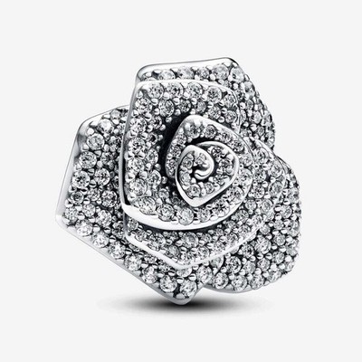 Pandora Sparkling Rose in Bloom Oversized Charm 793245C01