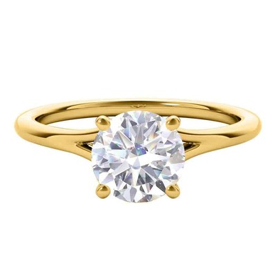 Pre-owned Maulijewels 14k Yellow Gold 1.50 Carat White Moissanite Diamond Engagement
