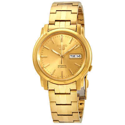 Мужские часы с автоматическим золотым циферблатом Seiko Series 5 SNKK76