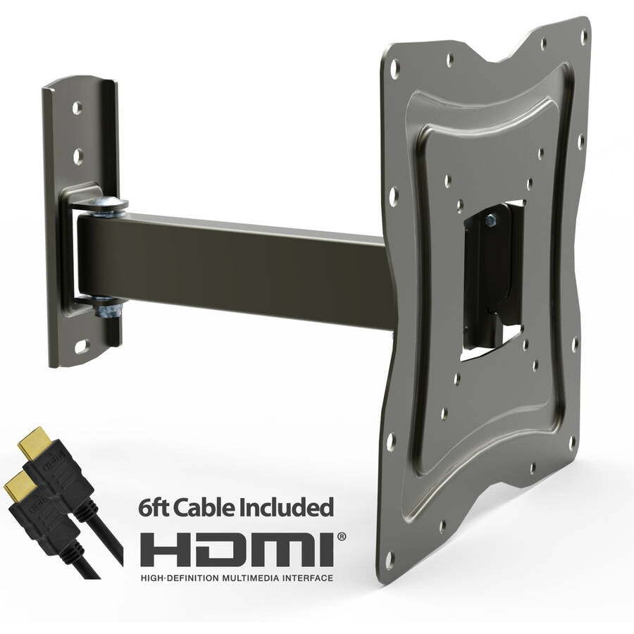 Full-Motion Wall Mount for 10"- 50" TVs with Tilt and Swivel