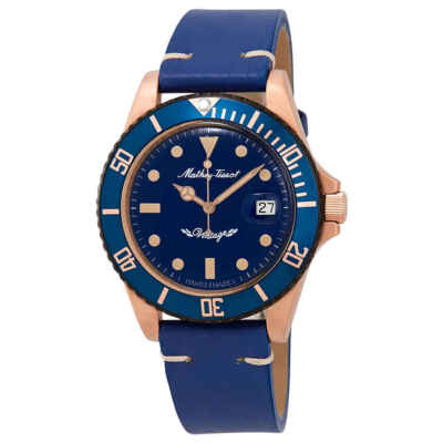 Mathey-Винтажные бронзовые мужские часы Tissot Mathey с автоматическим синим циферблатом H901BZBU