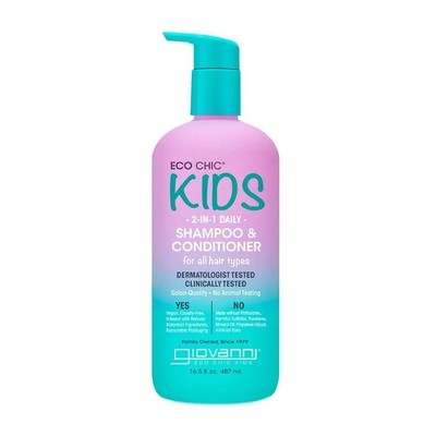 Ежедневный шампунь и кондиционер Giovanni Eco Chic Kids 2 в 1, 16,5 жидких унций. Жидкость