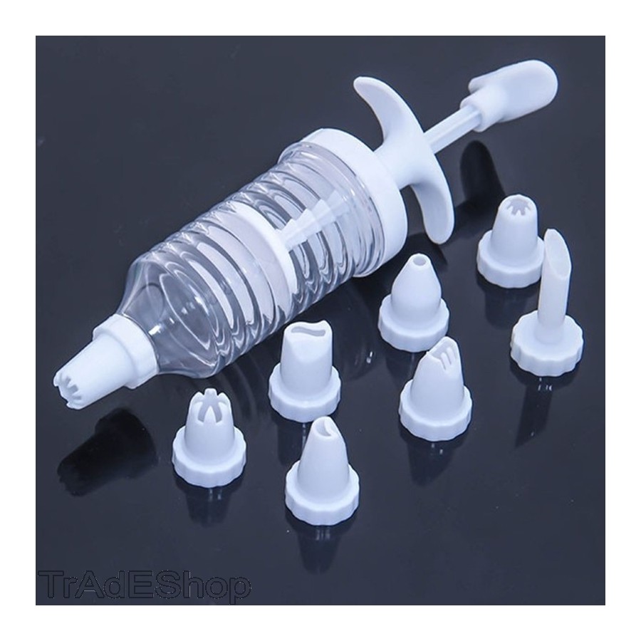 Siringa Dolci Decorazione Torte Biscotti + 8 Beccucci Decorazione Pasticceri dfh