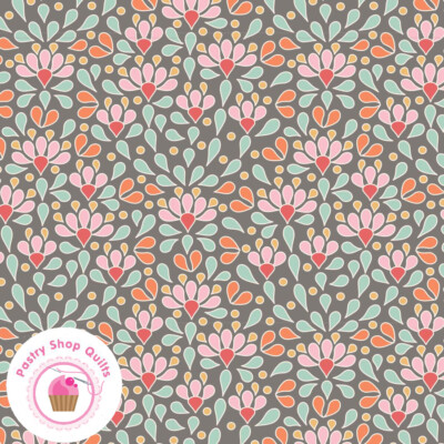TILDA COTTON BEACH 100327 Sea Anemone Gray Seafoam Quilt Fabric TONE FINNANGER