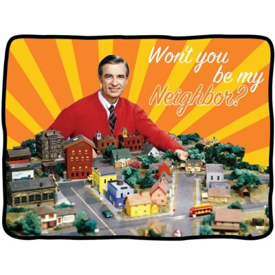 New Mr Rogers Neighborhood Fleece Throw Gift Blanket Fred A Beautiful Day Movie