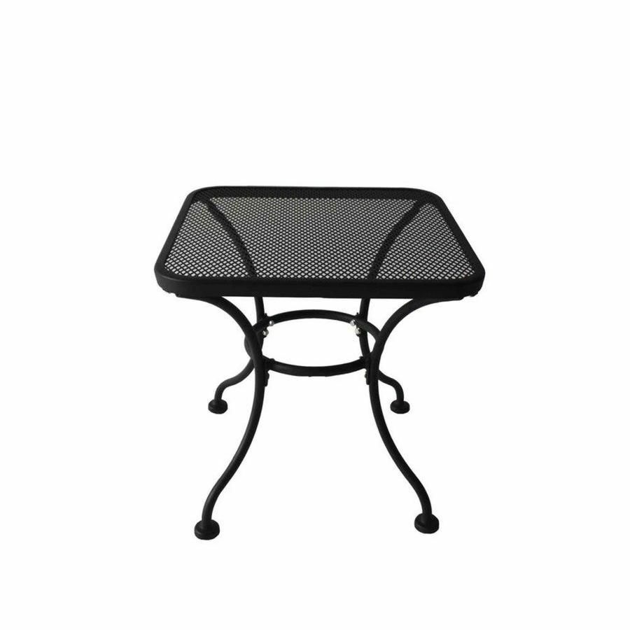 Garden Treasures 18-IN Square PATIO SIDE END TABLE Steel Davenport Black