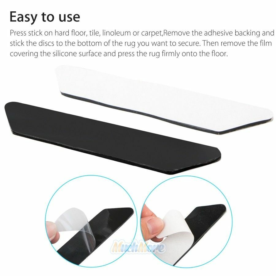 16 Pack Rug Grippers Stopper Anti Slip Rubber Corner Mat Washable Carpets Pad US