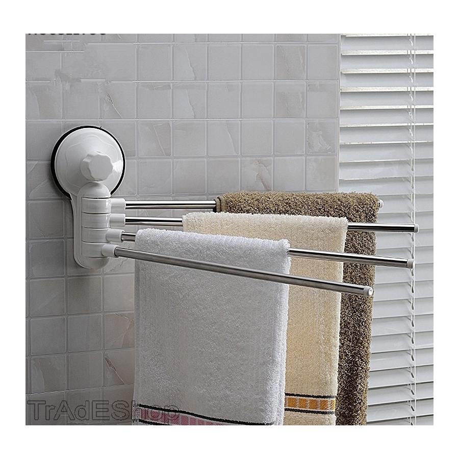 Porta Asciugamani Asciugamano A Parete 4 Bracci Con Attacco A Ventosa Bagno dfh
