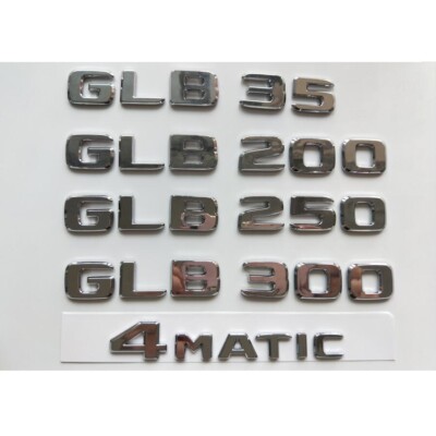 Chrome Emblems for Mercedes Benz GLB35 AMG GLB200 GLB220 GLB250 GLB300 4MATIC