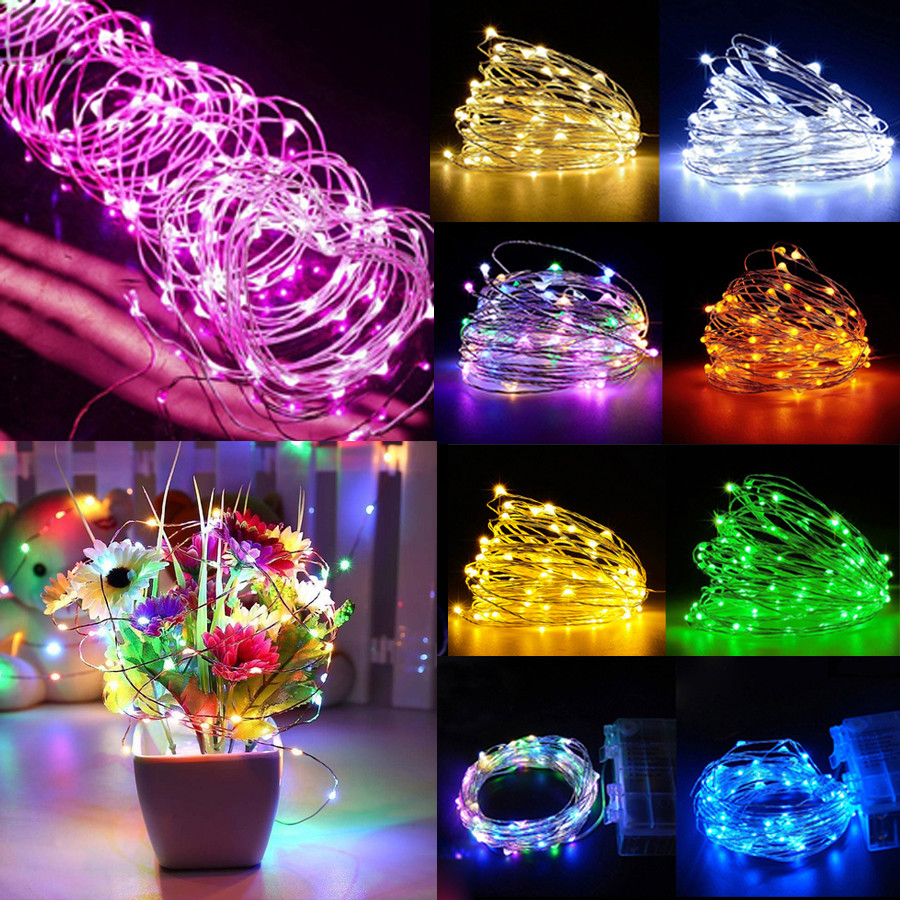 20/30/40/50/100 LED Lichterkette Drahtlichterkette Leuchtdraht Deko