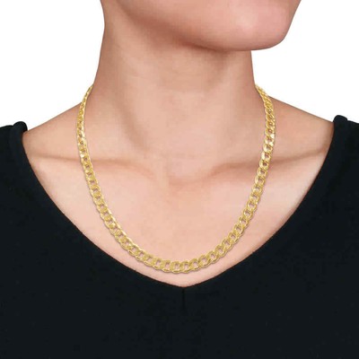 AMOUR AMOUR MEN'S 20 INCH CURB LINK CHAIN NECKLACE IN 10K YELLOW GOLD (7 MM)