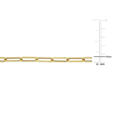 Pre-owned Amour 4.3mm Paperclip Chain Necklace In 14k Yellow Gold, 34 In