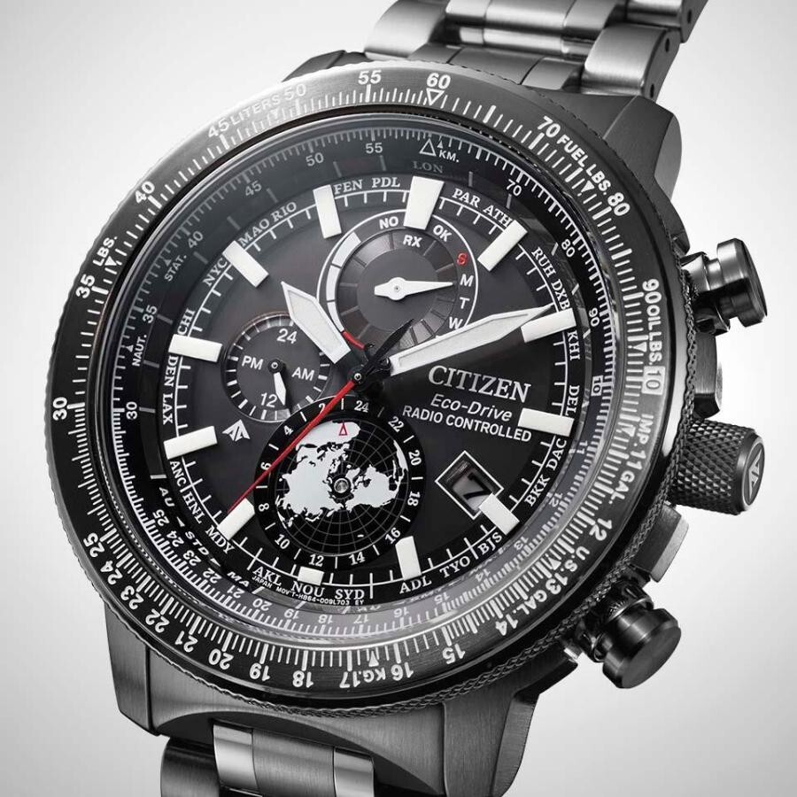 Pre-owned Citizen Promaster By3005-56g Sky Series Geo Trekker Eco Drive Black Men's Watch