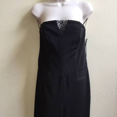 La Petite Robe di Chiara Boni Strapless lace  inset Jumpsuit sz 48 MRSP:  $695