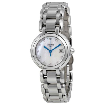 Женские часы Longines PrimaLuna Diamond White MOP с циферблатом L8.110.4.87.6