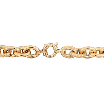 Pre-owned Amour 24 Inch Oval Link Necklace In Yellow Plated Sterling Silver