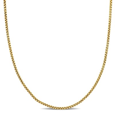 AMOUR AMOUR 1.6MM ROUND BOX LINK NECKLACE IN 14K YELLOW GOLD - 18 IN