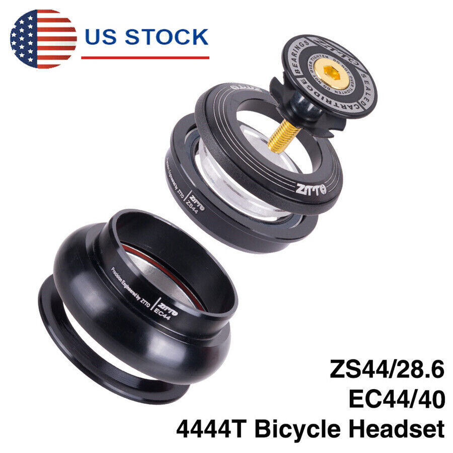 Bike Bicycle 44mm Head Tube Frame Headset Fit 1-1/8 to 1.5" 