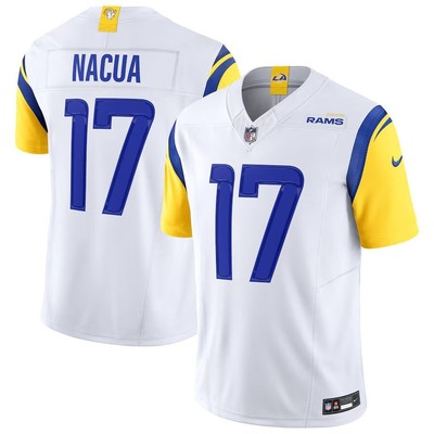 Men's Los Angeles Rams #17 Puka Nacua NFL White Vapor F.U.S.E. Limited Jersey