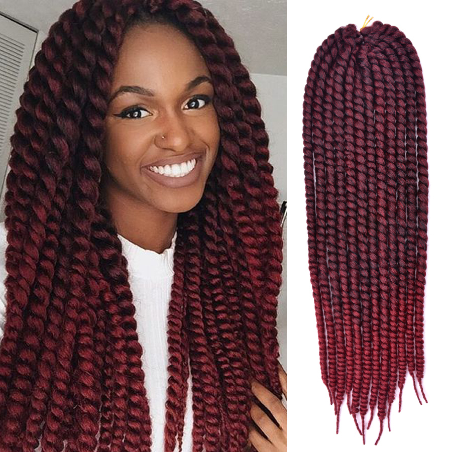 1pcs 24 Inch Synthetic Havana Mambo Twist Crochet Braid Hair Ombre