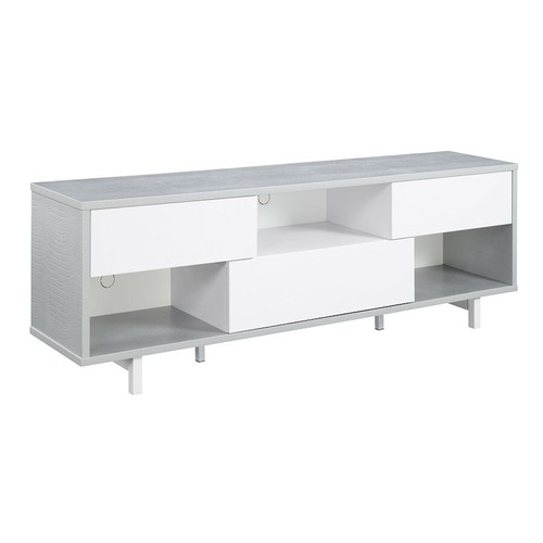 Convenience Concepts Newport Ventura 60" TV Stand, Gray CROC/White - 131701WGY