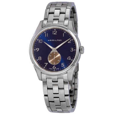 Pre-owned Hamilton Jazzmaster Thinline Quartz Blue Dial Men's Watch H38411140